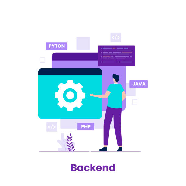 flat design backend of developer concept - 系統(tǒng)軟件 幅插畫檔、美工圖案、卡通及圖標(biāo)