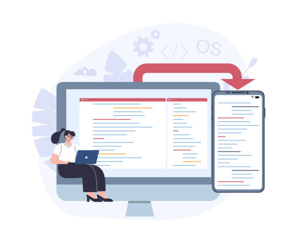 cross-platform software development concept. - 系統(tǒng)軟件 幅插畫檔、美工圖案、卡通及圖標(biāo)